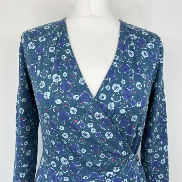 Kettlewell Floral Wrap Top Size S Teal Purple (suitable for summers) Jersey - Picture 2 of 8